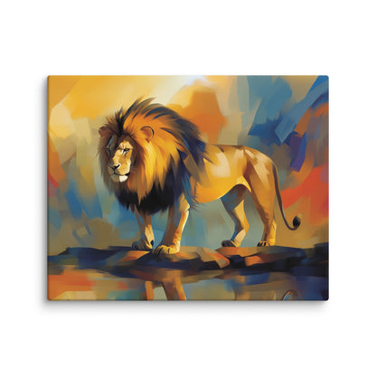 Tableau Lion Couleur - Majesté du Crépuscule Affiches, reproductions et œuvres graphiques Art Virtuoso M