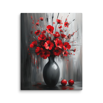 Tableau Rouge Cuisine : Coquelicots et Pommes Affiches, reproductions et œuvres graphiques Art Virtuoso M