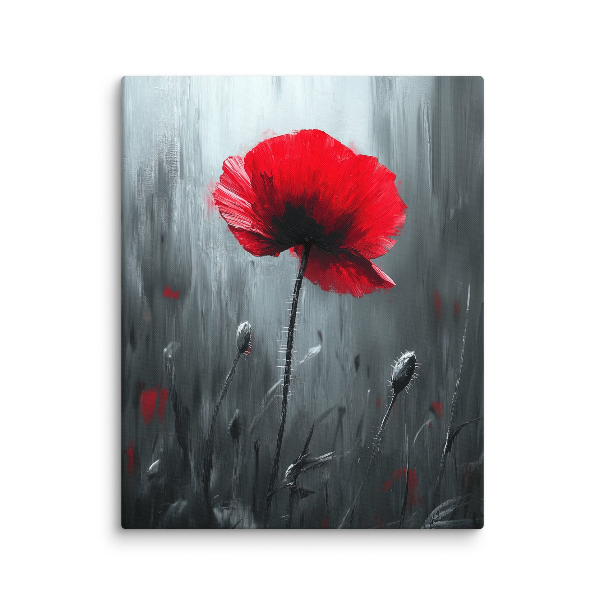 Tableau Coquelicot Rouge - Élégance Solitaire Affiches, reproductions et œuvres graphiques Art Virtuoso M