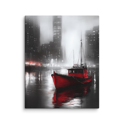 Tableau Bateau Rouge - Brillances Urbaines Affiches, reproductions et œuvres graphiques Art Virtuoso M