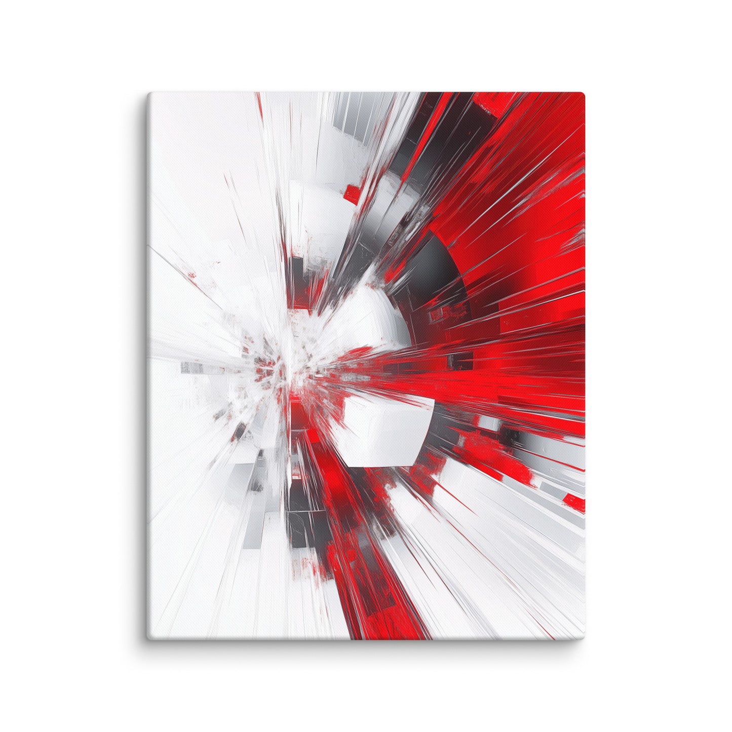 Tableau Abstrait Rouge et Blanc - Explosion Radiale Affiches, reproductions et œuvres graphiques Art Virtuoso M