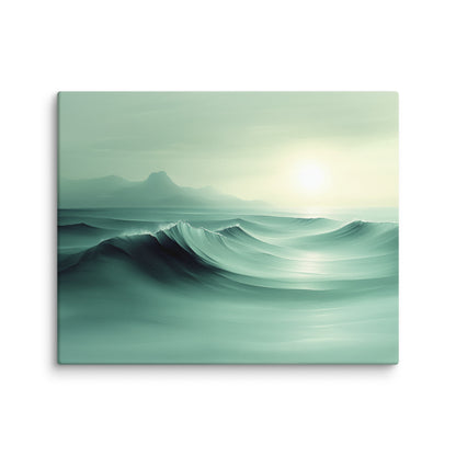 Tableau Vert Canard - Vagues Sereines Affiches, reproductions et œuvres graphiques Art Virtuoso M