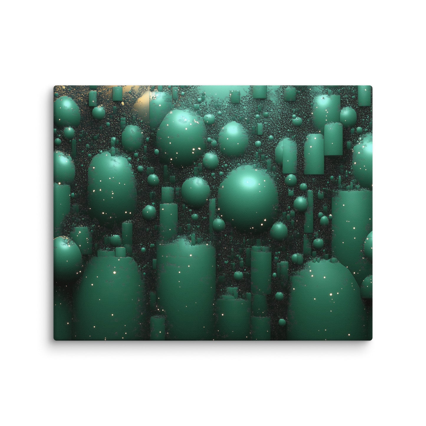 Tableau Vert Emeraude - Bulles Cosmiques Affiches, reproductions et œuvres graphiques Art Virtuoso M