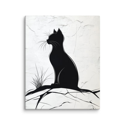 Peinture Chat Simple - Silhouette Contemplative Affiches, reproductions et œuvres graphiques Art Virtuoso M