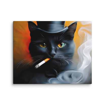 Tableau Chat qui Fume - Aristochat Noir Affiches, reproductions et œuvres graphiques Art Virtuoso M