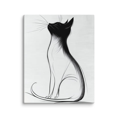 Tableau Minimaliste Chat - Élégance Épurée Affiches, reproductions et œuvres graphiques Art Virtuoso M