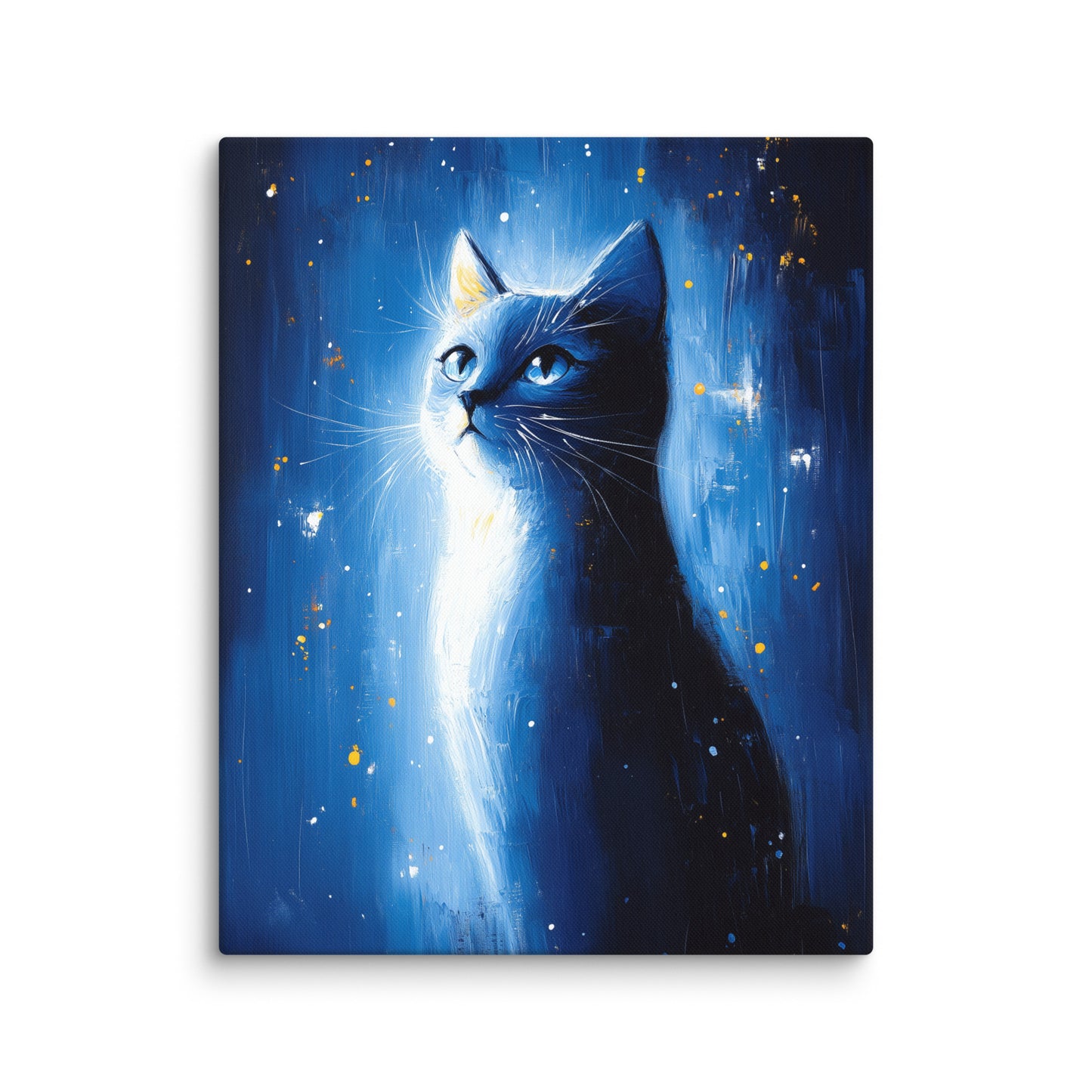 Tableau Chat Bleu : Gardien de la Nuit Étoilée Affiches, reproductions et œuvres graphiques Art Virtuoso M