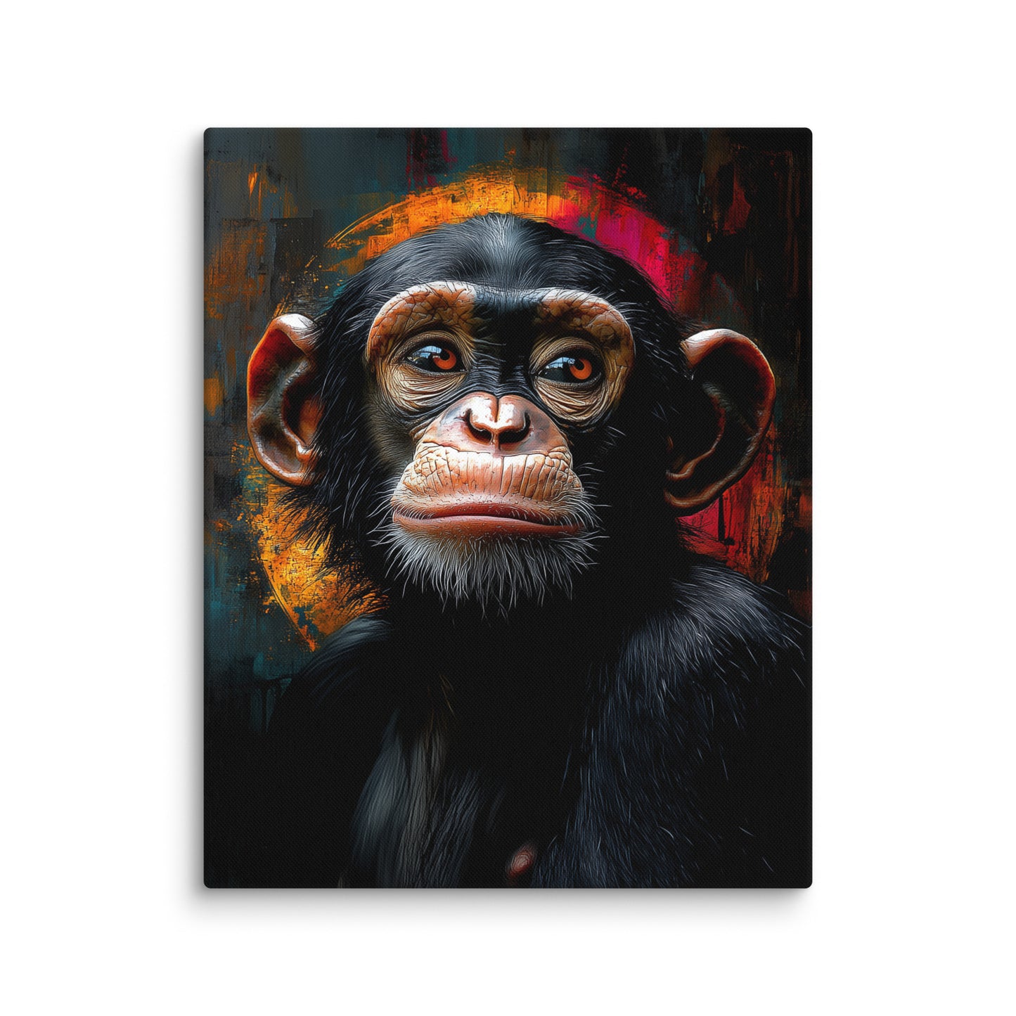 Toile Chimpanzé : Regard de Braise Affiches, reproductions et œuvres graphiques Art Virtuoso M