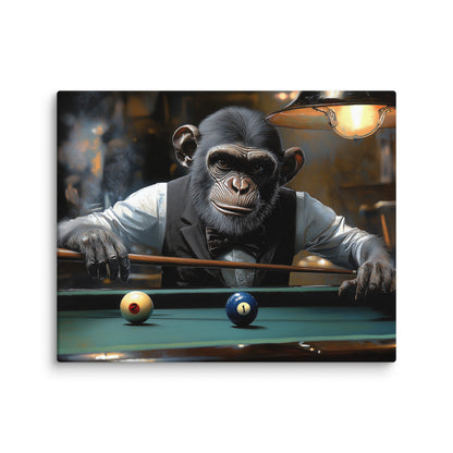 Tableau Singe Billard : Le Gentleman Joueur Affiches, reproductions et œuvres graphiques Art Virtuoso M