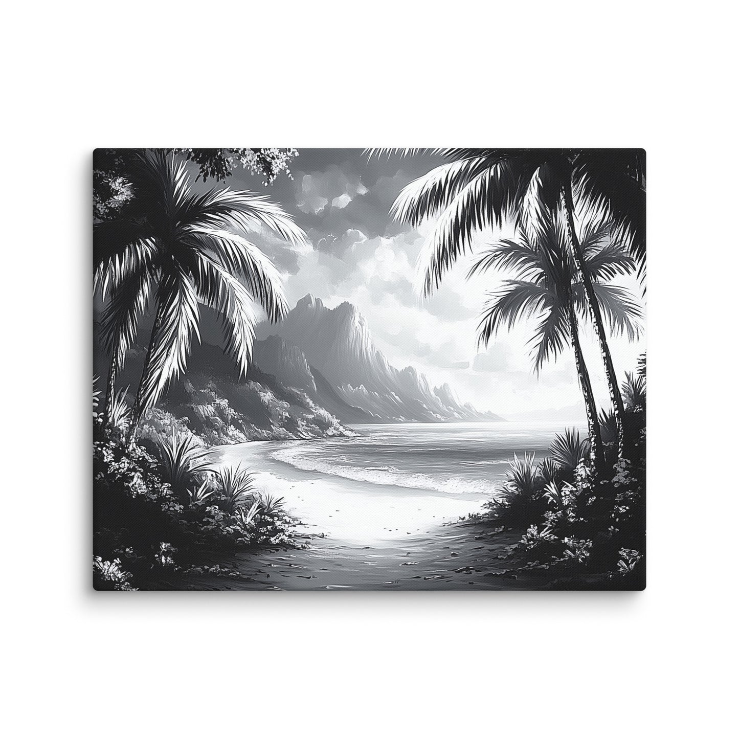 Tableau Tropical Noir et Blanc : Hawaï Monochrome Affiches, reproductions et œuvres graphiques Art Virtuoso M