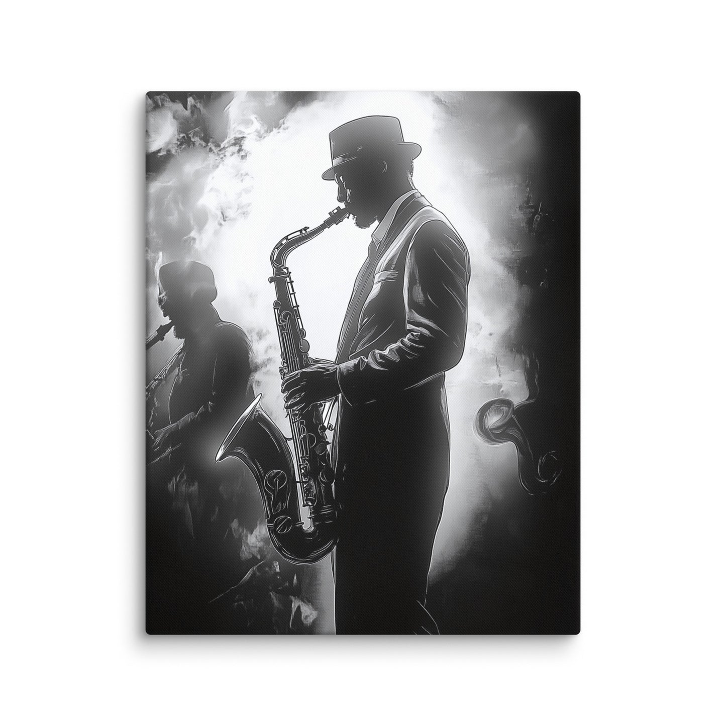 Tableau Saxophoniste Noir et Blanc - Blues Nocturne Affiches, reproductions et œuvres graphiques Art Virtuoso M