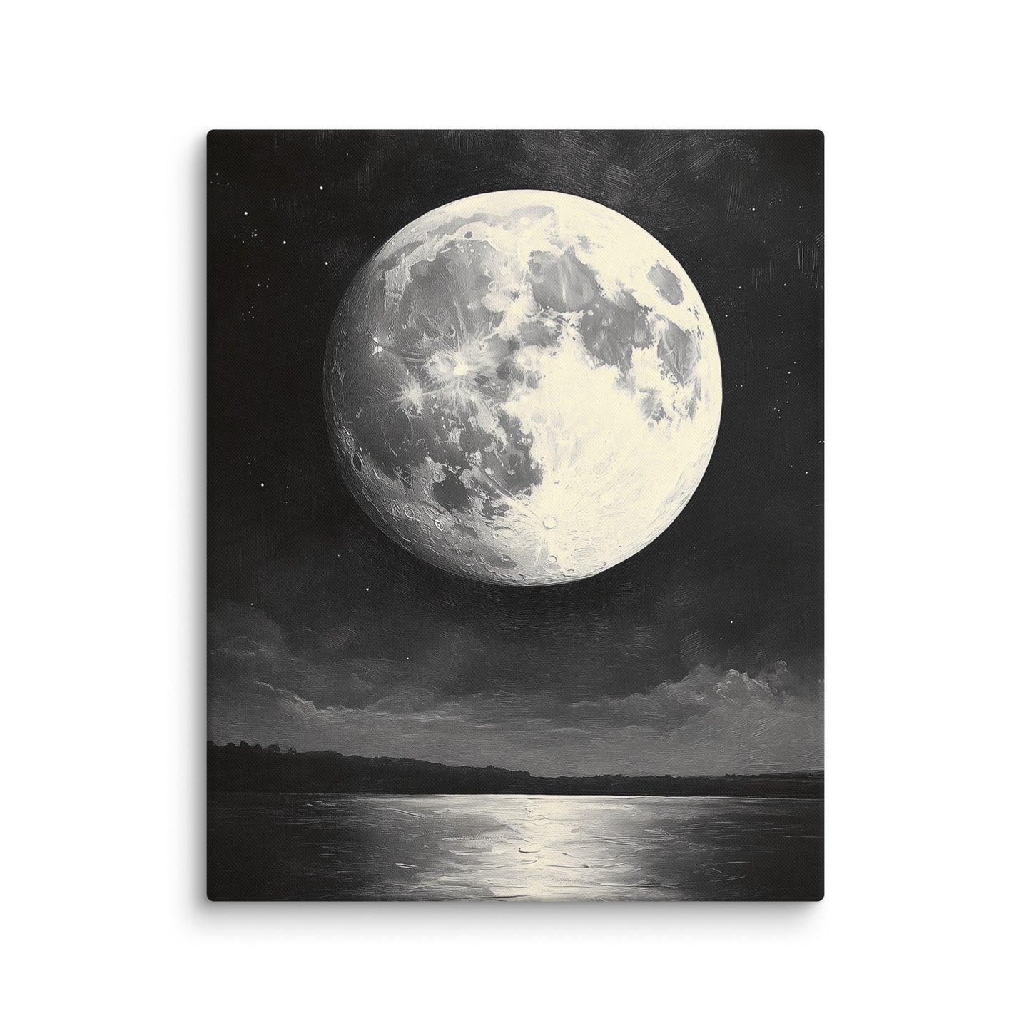 Tableau Lune Noir et Blanc : Reflets Nocturnes Affiches, reproductions et œuvres graphiques Art Virtuoso M