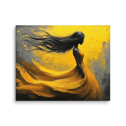 Tableau Jaune Femme : Danse du Crépuscule Affiches, reproductions et œuvres graphiques Art Virtuoso M