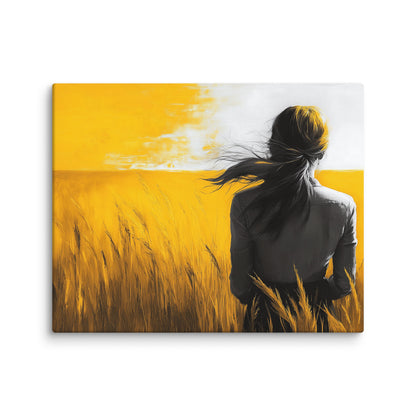 Tableau Ton Jaune : Contemplation dans les Blés Affiches, reproductions et œuvres graphiques Art Virtuoso M