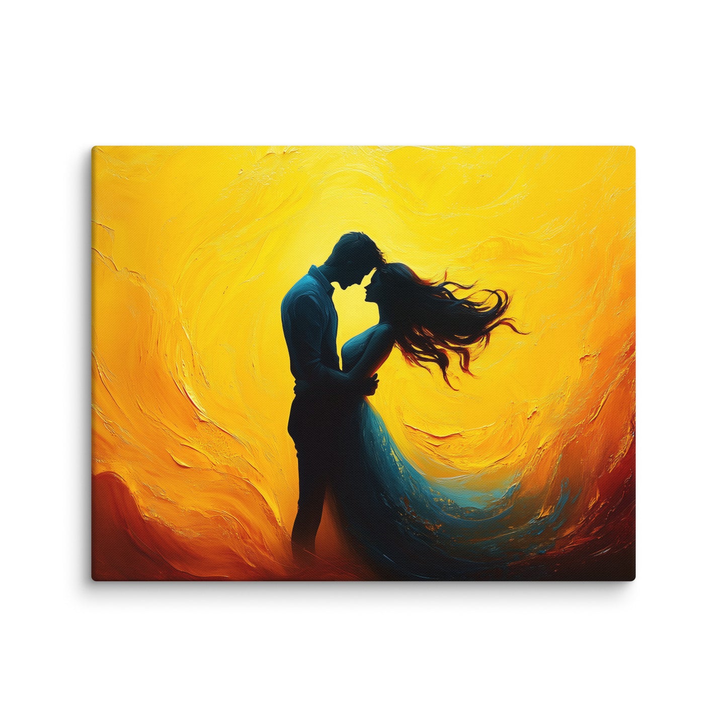 Tableau Amoureux Jaune : Danse au Soleil Couchant Affiches, reproductions et œuvres graphiques Art Virtuoso M