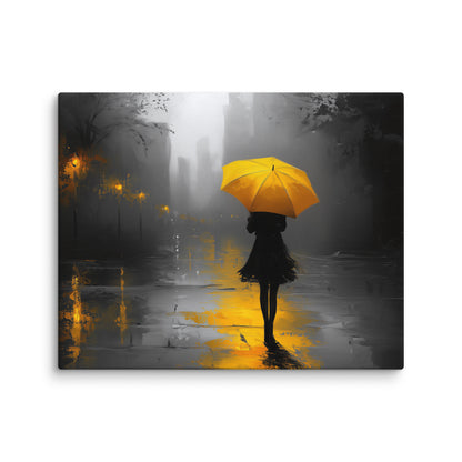 Tableau Parapluie Jaune : Solitude Urbaine Affiches, reproductions et œuvres graphiques Art Virtuoso M