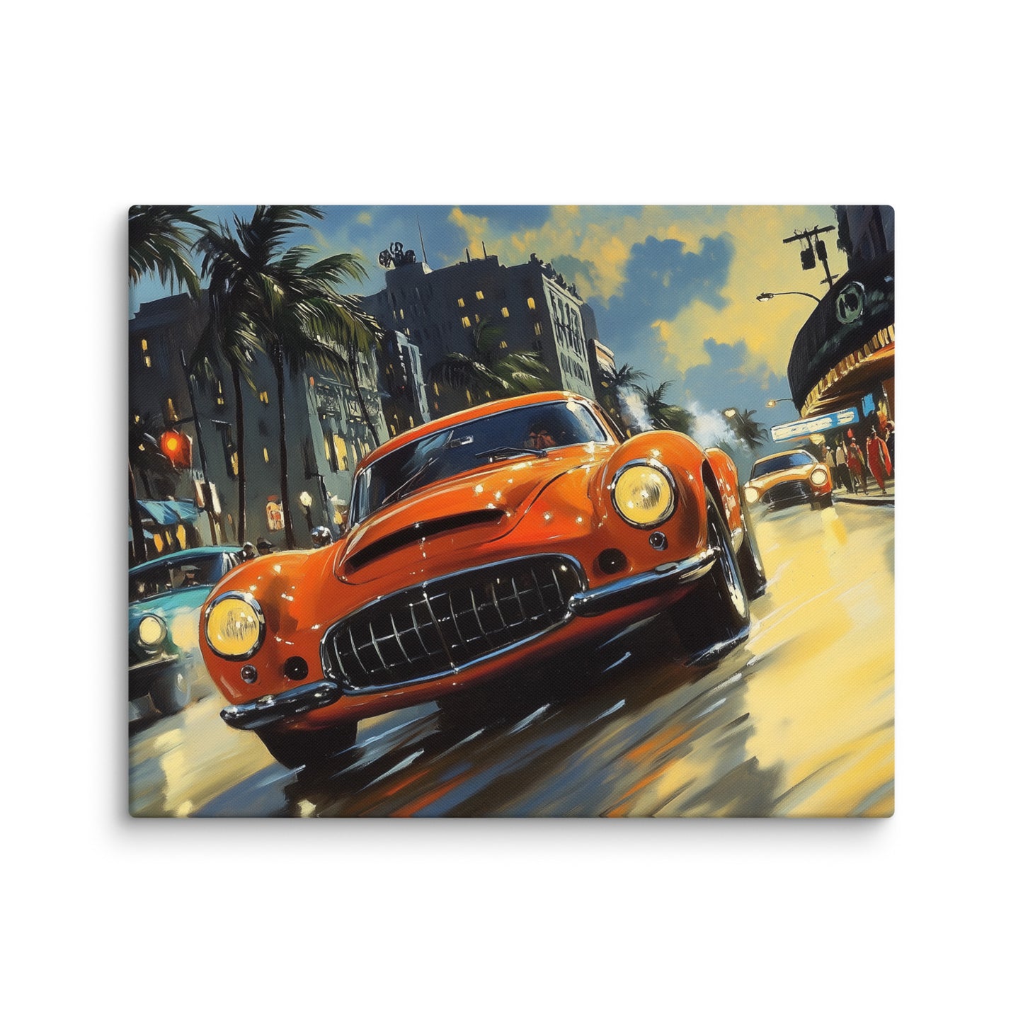 Tableau Vintage Déco : Miami Sunset Drive Affiches, reproductions et œuvres graphiques Art Virtuoso M