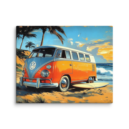 Tableau Vintage 70 : Combi Surf Paradise Affiches, reproductions et œuvres graphiques Art Virtuoso M