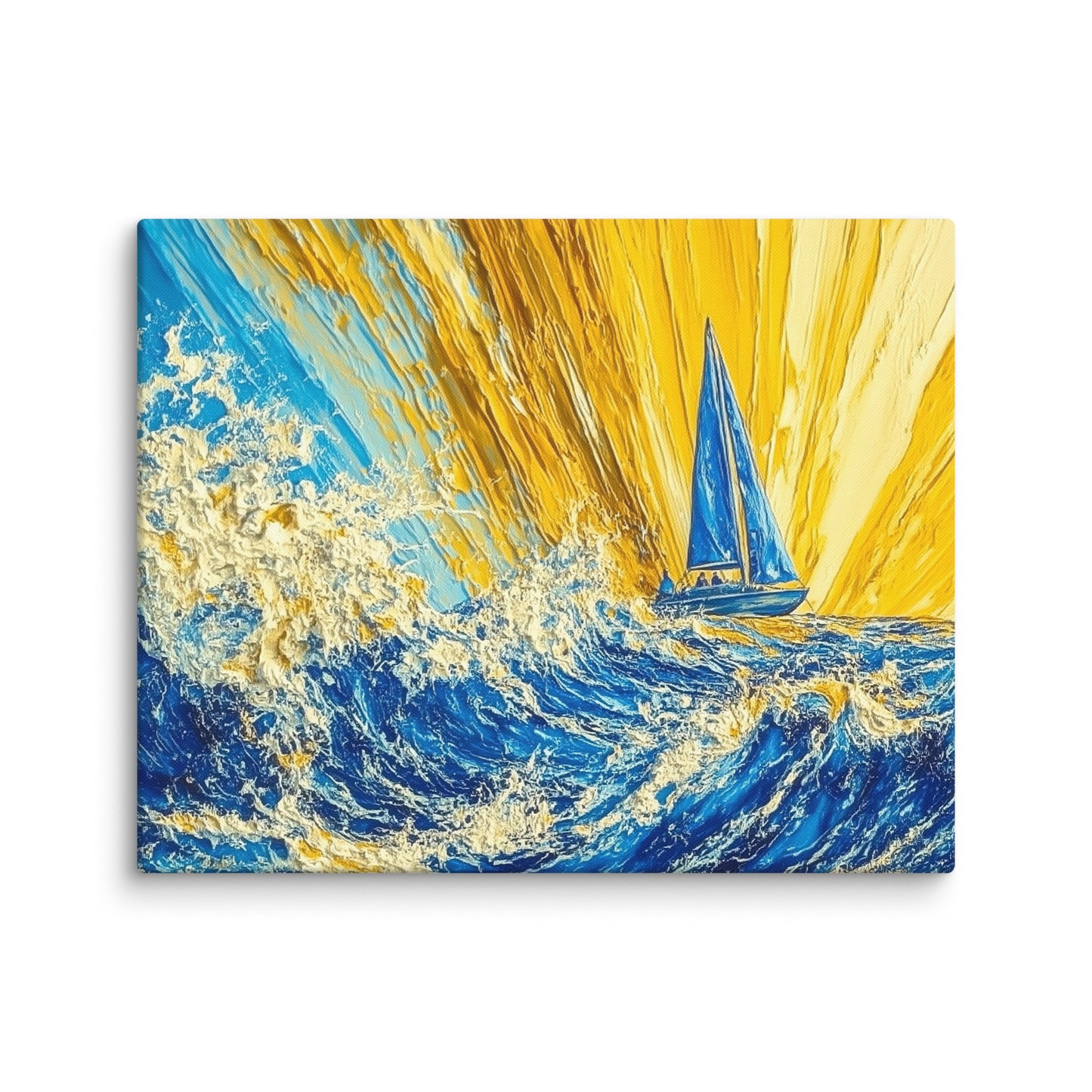 Tableau Bateau Bleu : Écume Solaire Affiches, reproductions et œuvres graphiques Art Virtuoso M