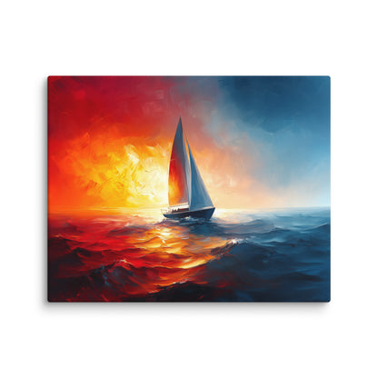 Tableau Bateau Coucher de Soleil : Fusion Marine Affiches, reproductions et œuvres graphiques Art Virtuoso M