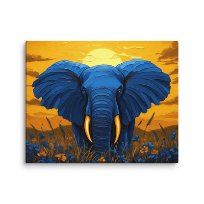 Tableau Éléphant Bleu - Puissance Sauvage Affiches, reproductions et œuvres graphiques Art Virtuoso M