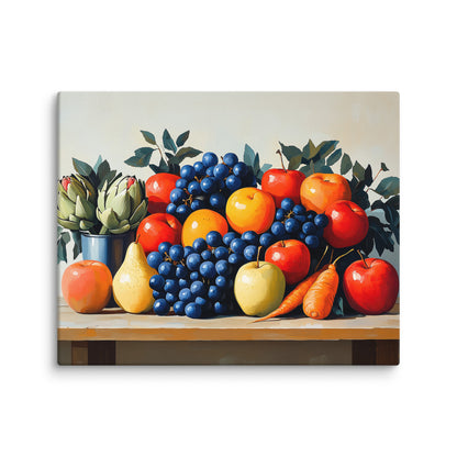 Peinture Nature Morte Fruits et Légumes en Abondance Affiches, reproductions et œuvres graphiques Art Virtuoso M