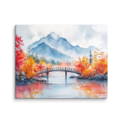 Peinture Aquarelle Paysage Japonais - Pont vers Kanegashima Affiches, reproductions et œuvres graphiques Art Virtuoso M