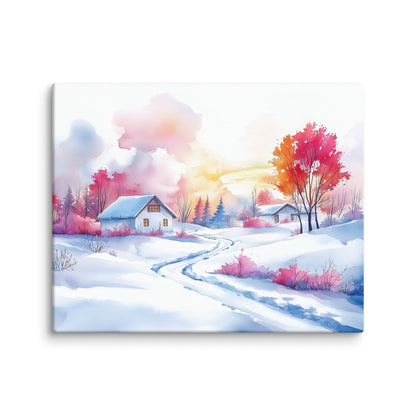 Peinture Aquarelle Paysage de Neige - Douceur Hivernale Affiches, reproductions et œuvres graphiques Art Virtuoso M