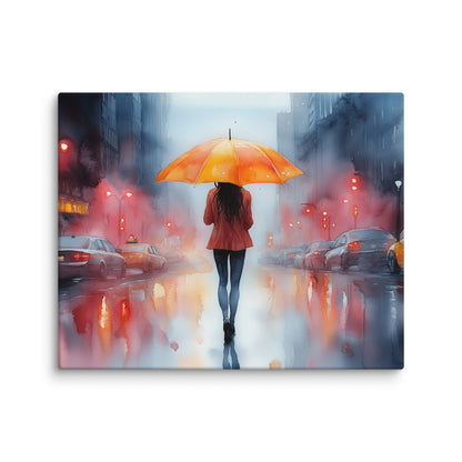 Peinture Aquarelle Tableau – Pluie Urbaine Éblouissante Affiches, reproductions et œuvres graphiques Art Virtuoso M