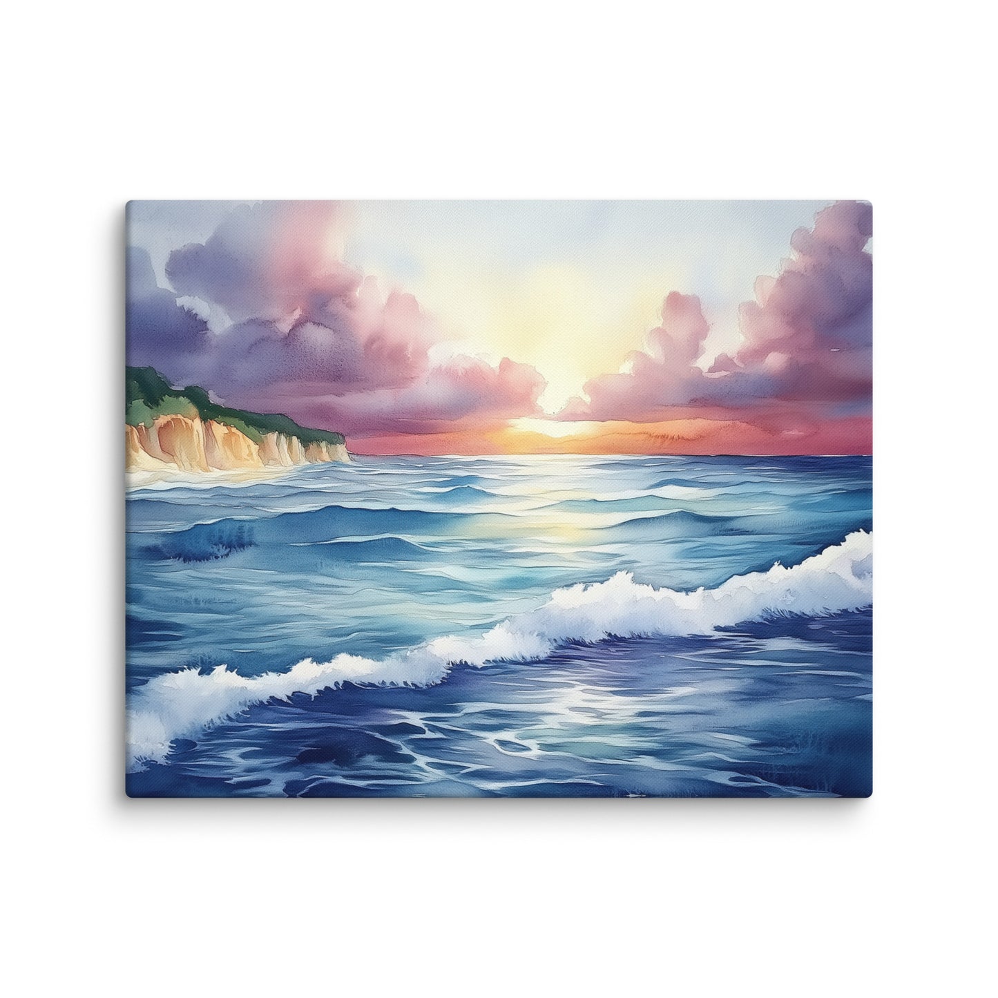 Peinture Aquarelle Marine – Vague et Soleil Affiches, reproductions et œuvres graphiques Art Virtuoso M