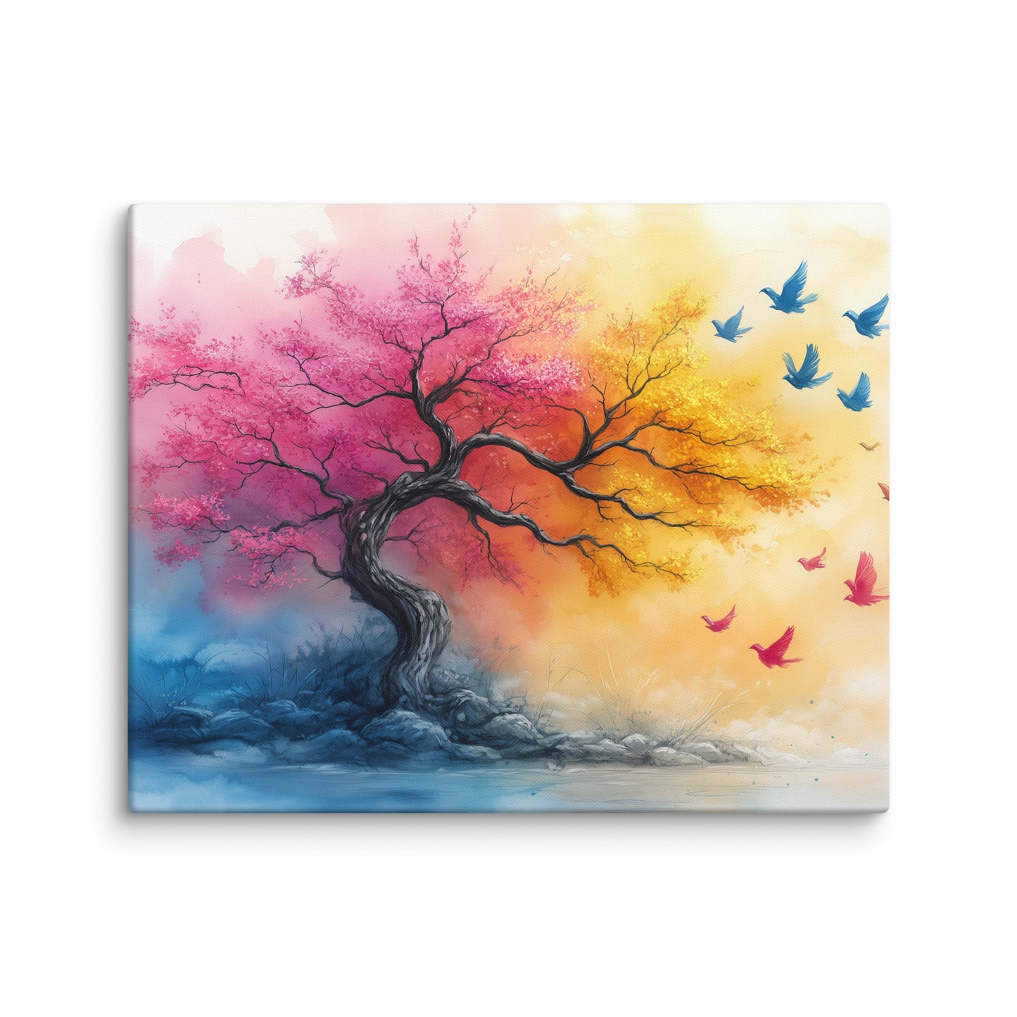 Peinture Aquarelle Arbre - L’Harmonie des Saisons Affiches, reproductions et œuvres graphiques Art Virtuoso M