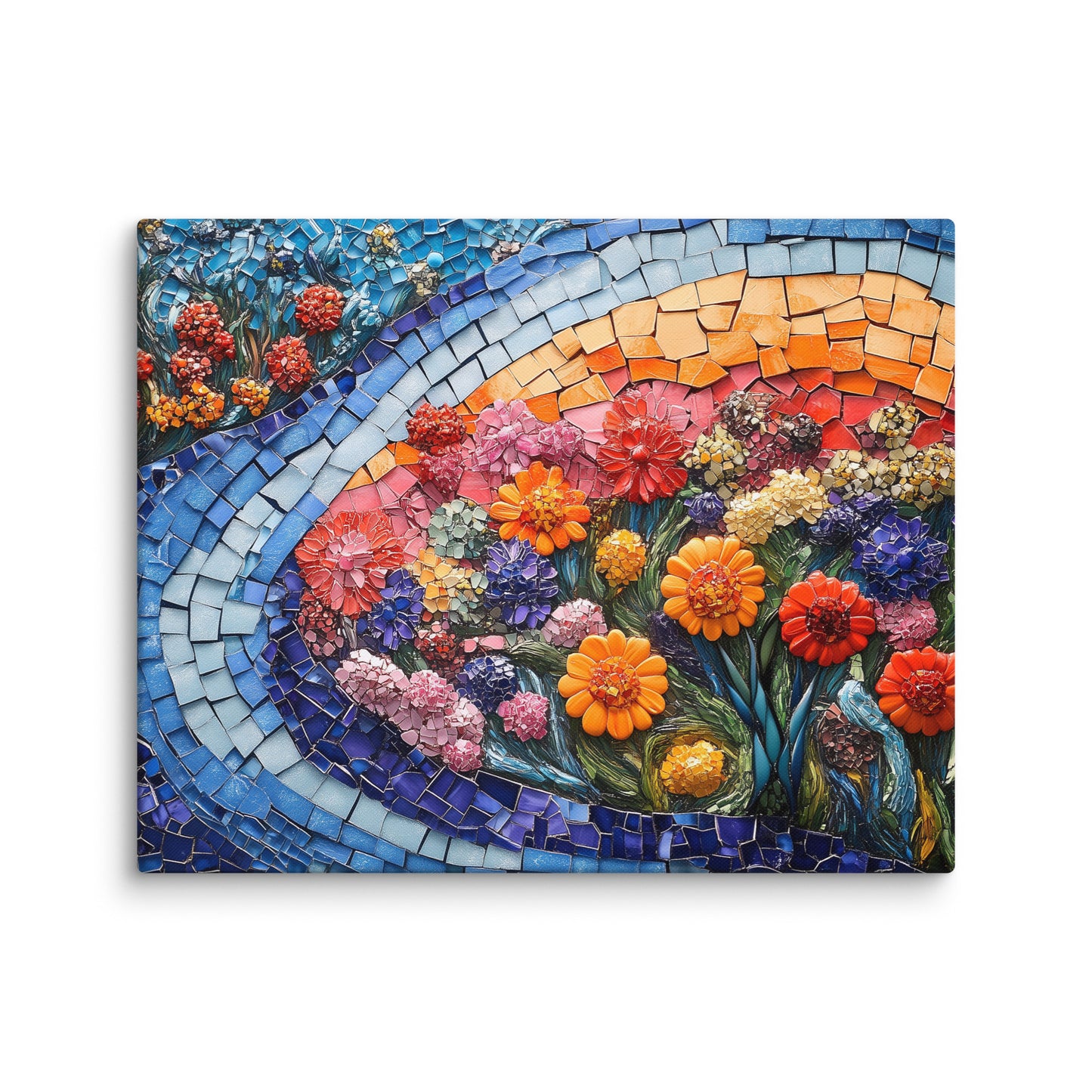 Toile Mosaïque - Couleurs Florales Affiches, reproductions et œuvres graphiques Art Virtuoso M