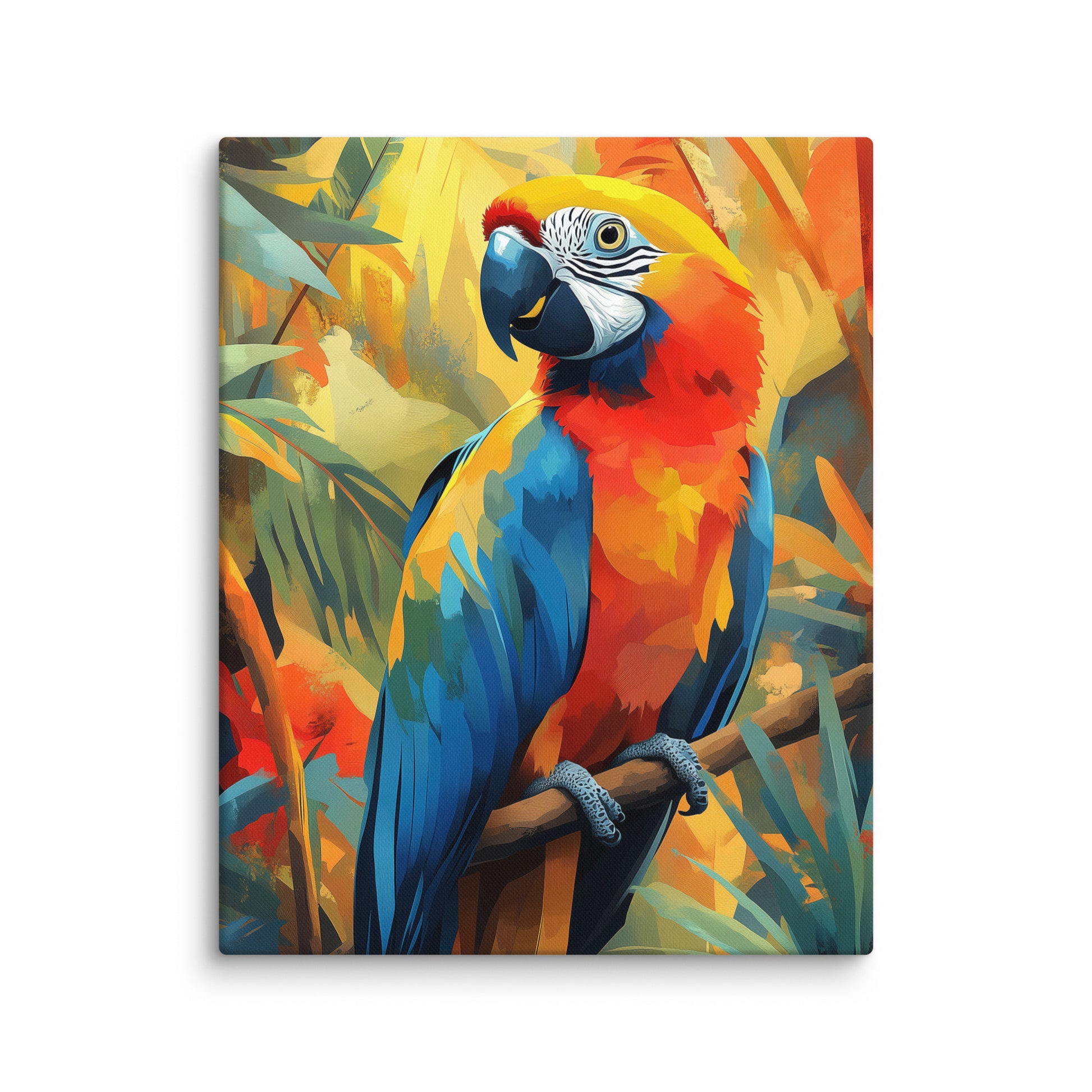 Peinture Perroquet sur Toile en Explosion Chromatique Affiches, reproductions et œuvres graphiques Art Virtuoso M