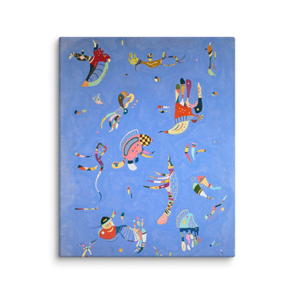 bleu libellule tableau abstrait sur toile bleu lumineux zoom sur texture de toile motifs organiques colorés