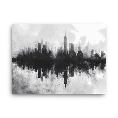 Tableau Street Art Noir et Blanc – Silhouette Urbaine  Art Virtuoso L  