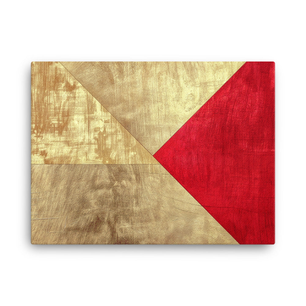 Tableau Abstrait Rouge et Or - Art Contemporain  Art Virtuoso L