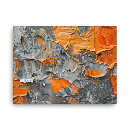 Tableau Abstrait Orange et Gris  Art Virtuoso L  