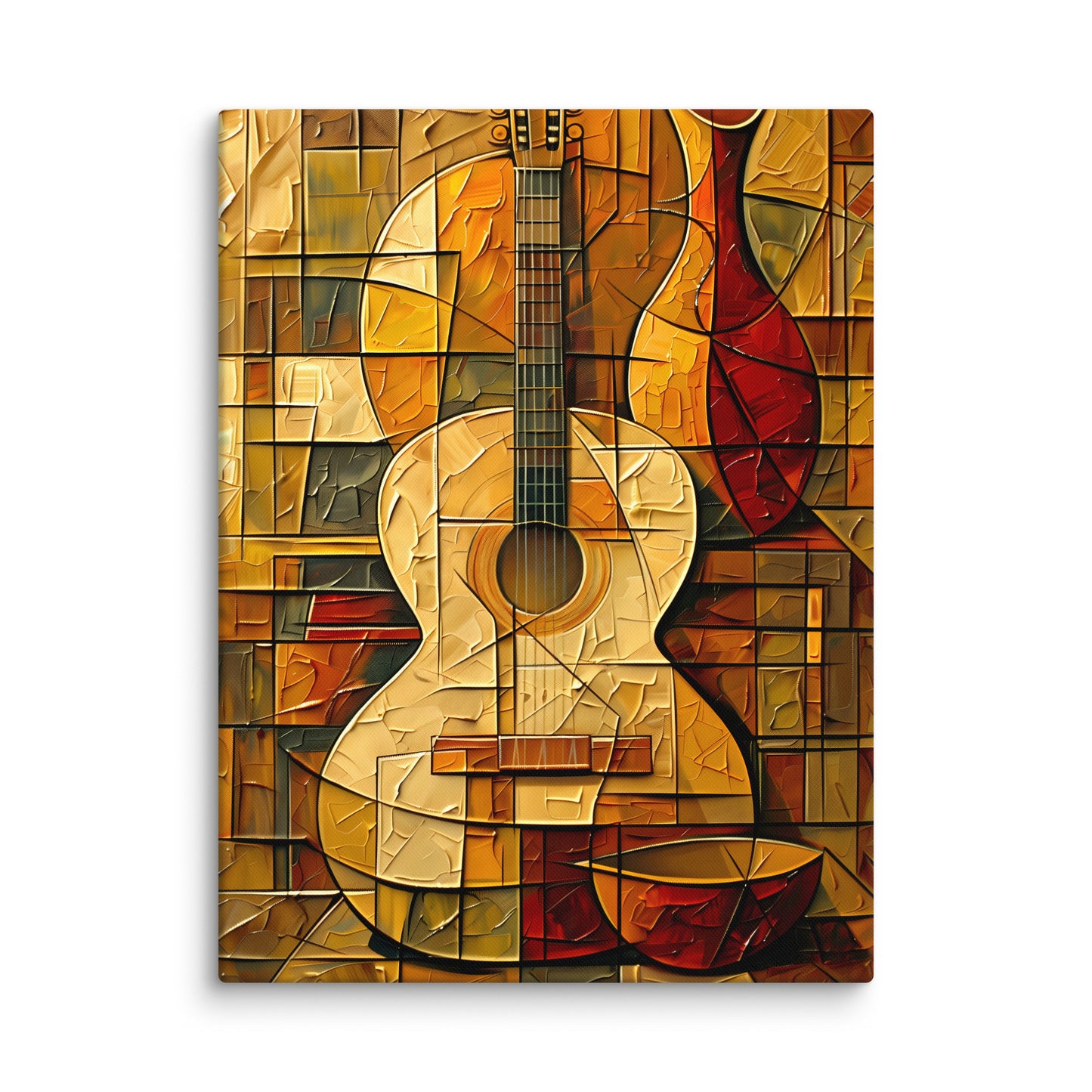 Tableau Guitare Cubiste - Décor Musical  Art Virtuoso L  