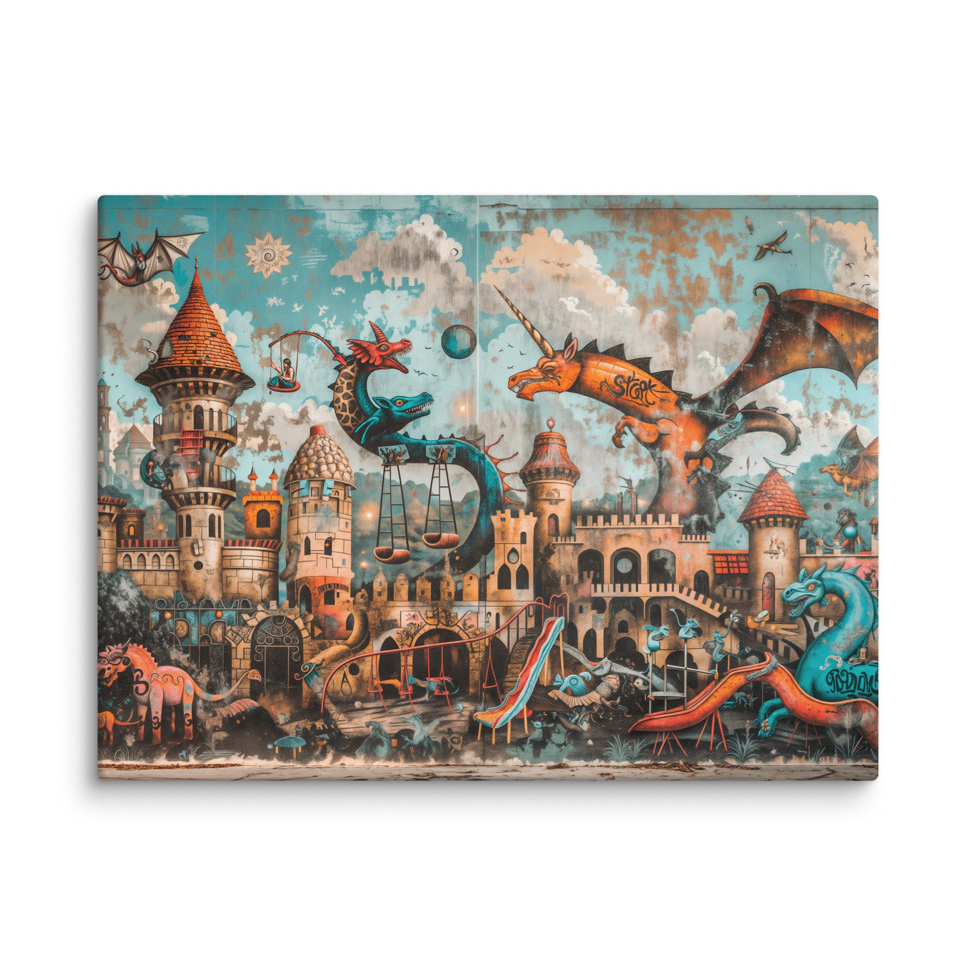 Tableau Street Art Enfant - Aventure Fantastique  Art Virtuoso L