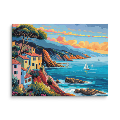 Tableau Méditerranée - Bord de Mer Coloré  Art Virtuoso L  