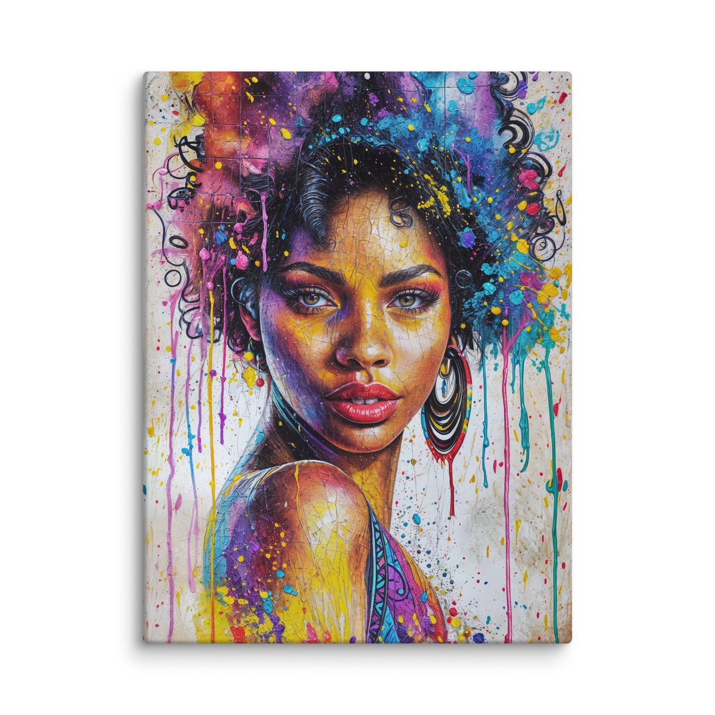 Tableau Africaine Couleur - Afro Queen  Art Virtuoso L  