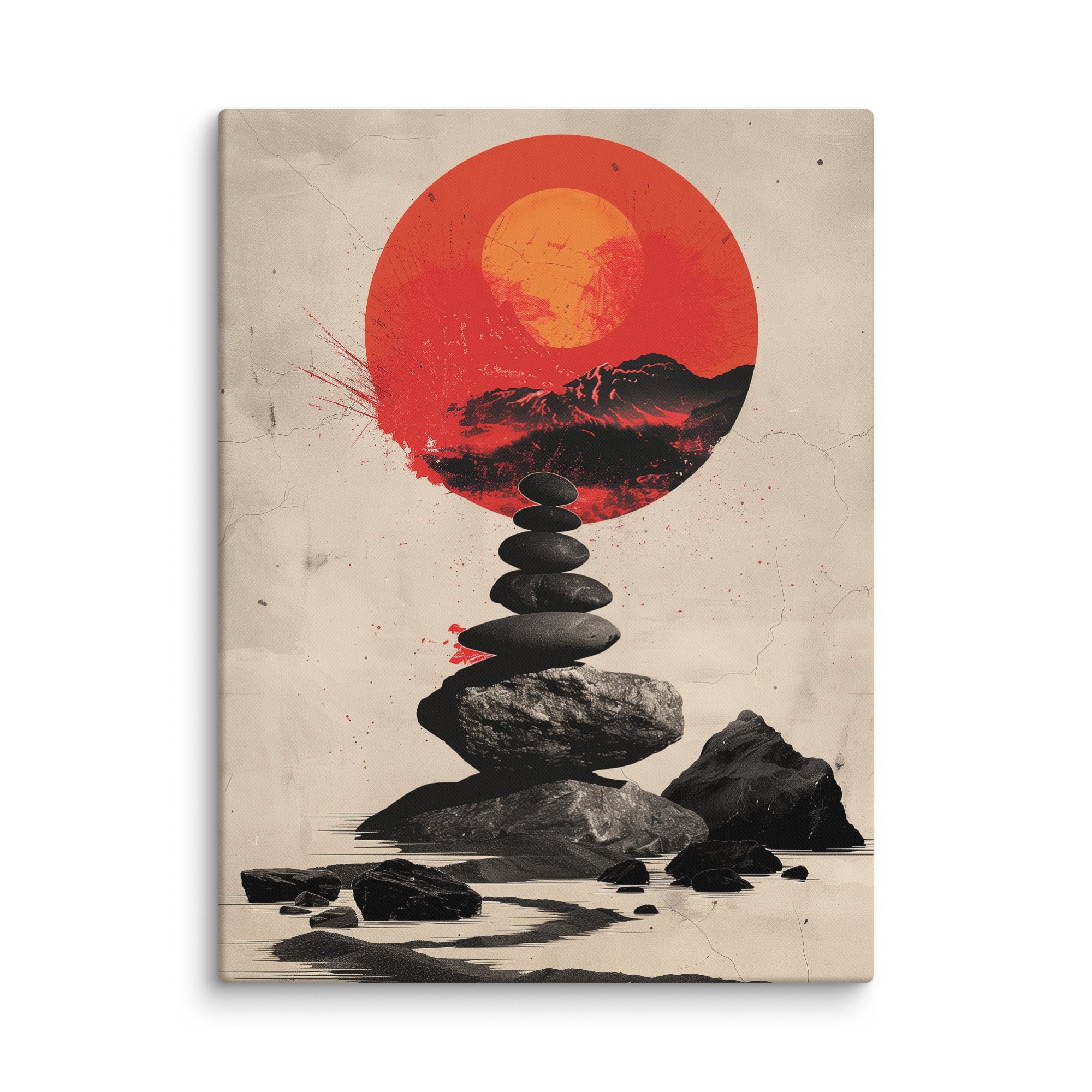 アートポスターダイアン・ロマネロ＜EVENING　SUN＞ Zen Office Wall Art – Red Sun | Art Virtuoso