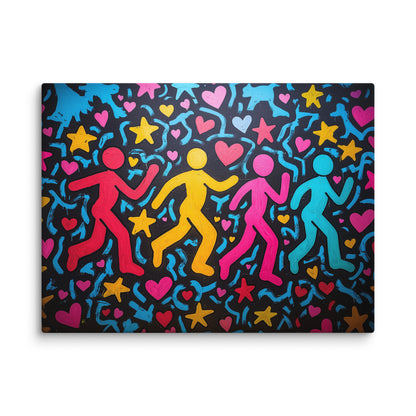 Toile Style Keith Haring - Bonhommes Affiches, reproductions et œuvres graphiques Art Virtuoso L  