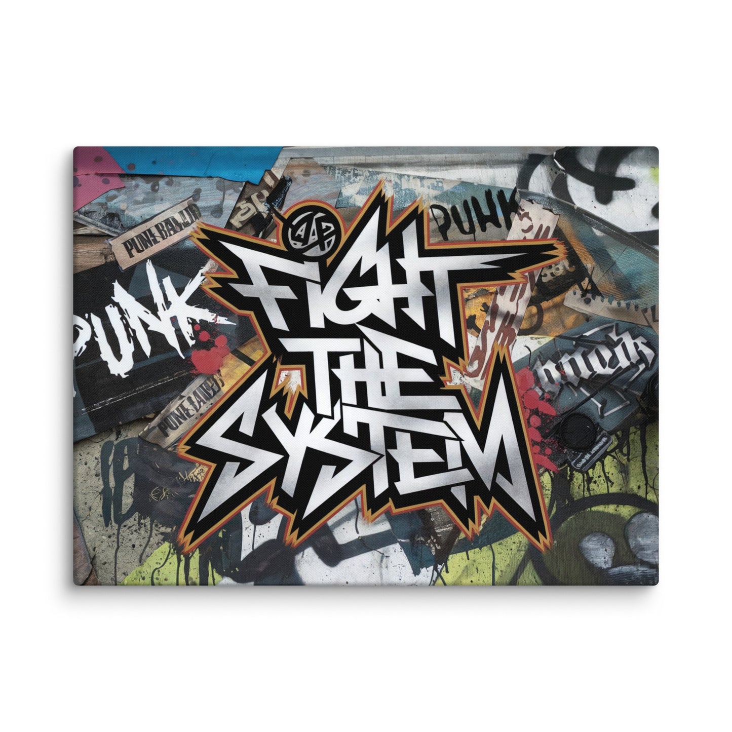 Toile Graffitis Art - Fight The System Affiches, reproductions et œuvres graphiques Art Virtuoso L  