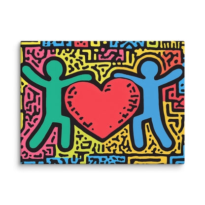 Toile Coeur Keith Haring Style Affiches, reproductions et œuvres graphiques Art Virtuoso L  