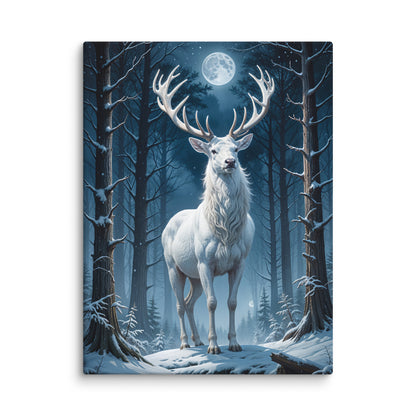 Tableau Cerf - Forêt au Clair de Lune Affiches, reproductions et œuvres graphiques Art Virtuoso L  