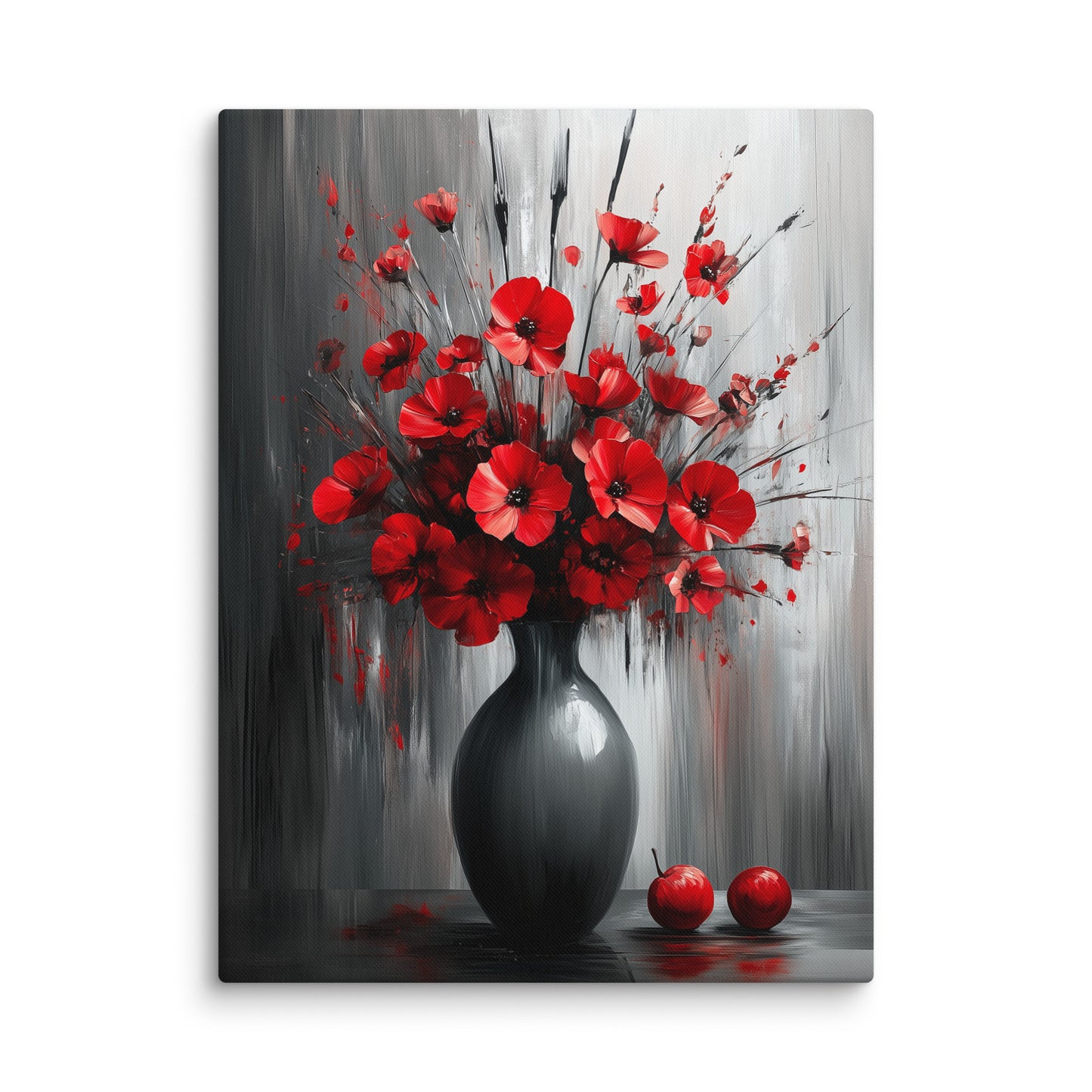 Tableau Rouge Cuisine : Coquelicots et Pommes Affiches, reproductions et œuvres graphiques Art Virtuoso L