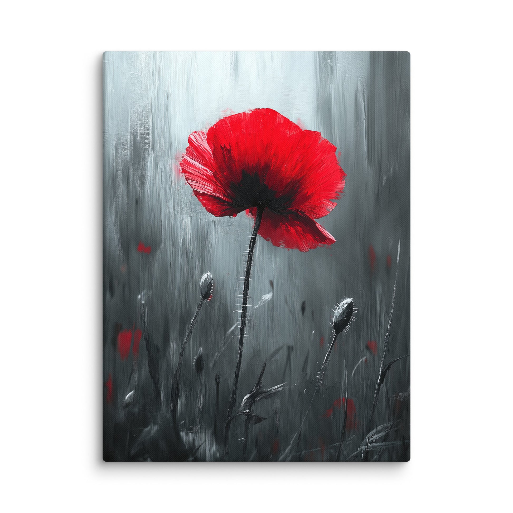 Tableau Coquelicot Rouge - Élégance Solitaire Affiches, reproductions et œuvres graphiques Art Virtuoso L