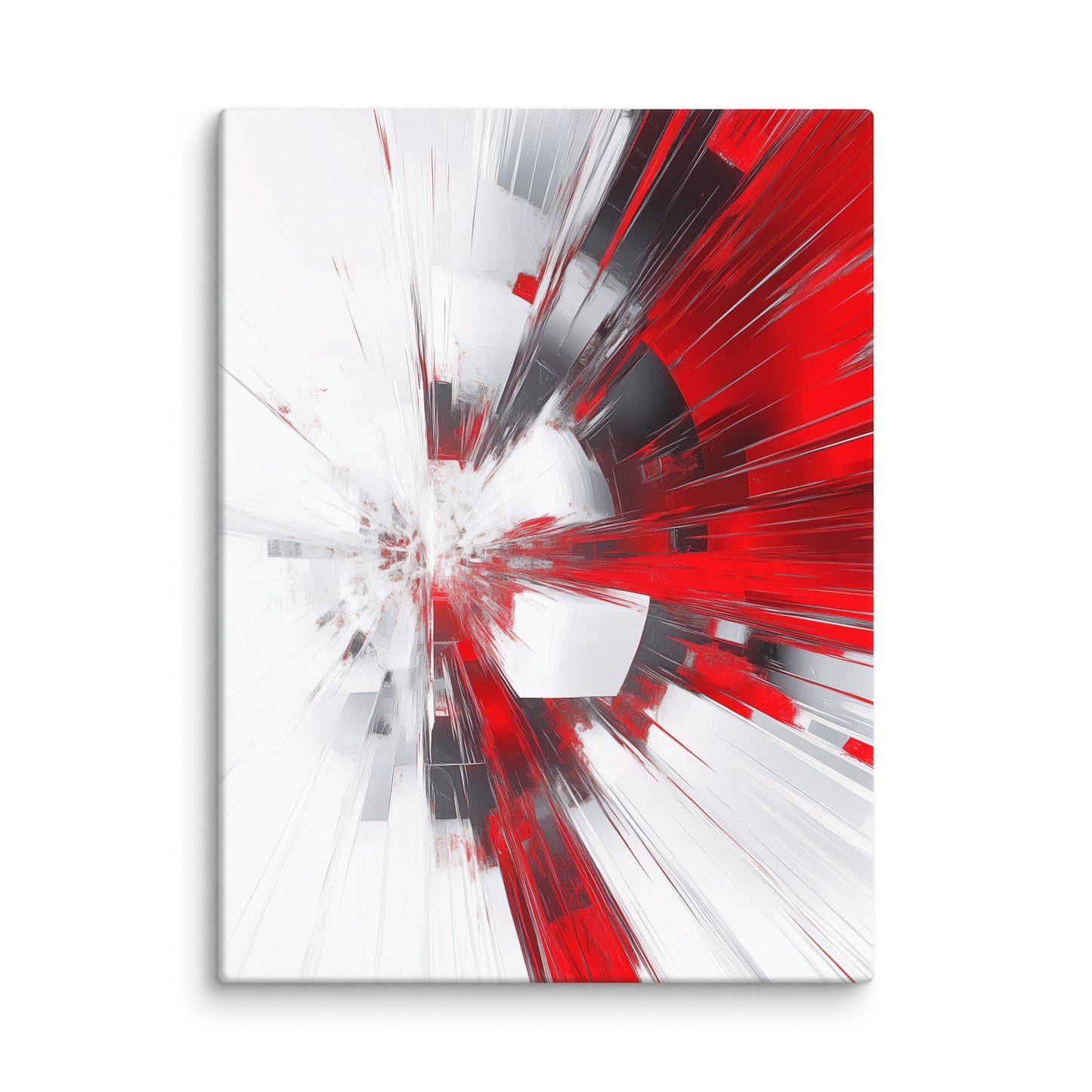 Tableau Abstrait Rouge et Blanc - Explosion Radiale Affiches, reproductions et œuvres graphiques Art Virtuoso L