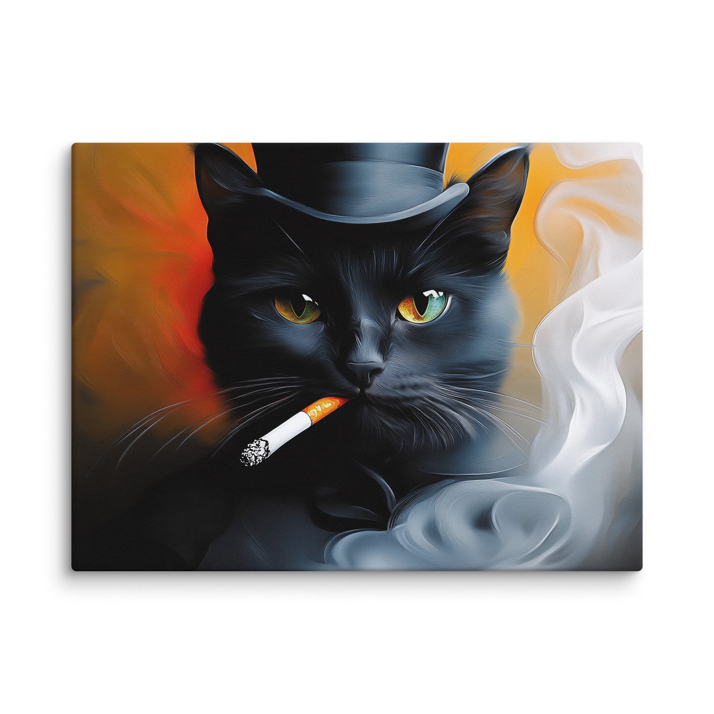 Tableau Chat qui Fume - Aristochat Noir Affiches, reproductions et œuvres graphiques Art Virtuoso L